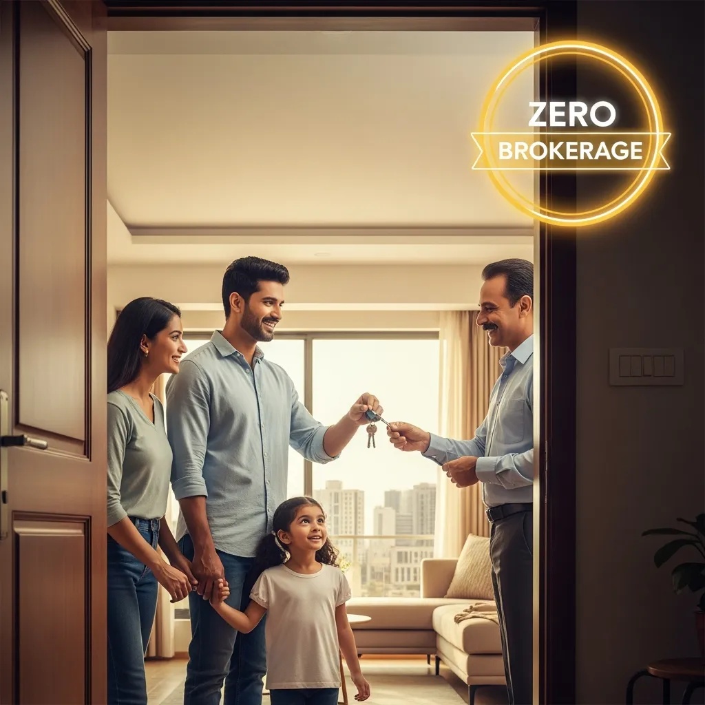 Happy family in their new zero brokerage home in Chandigarh